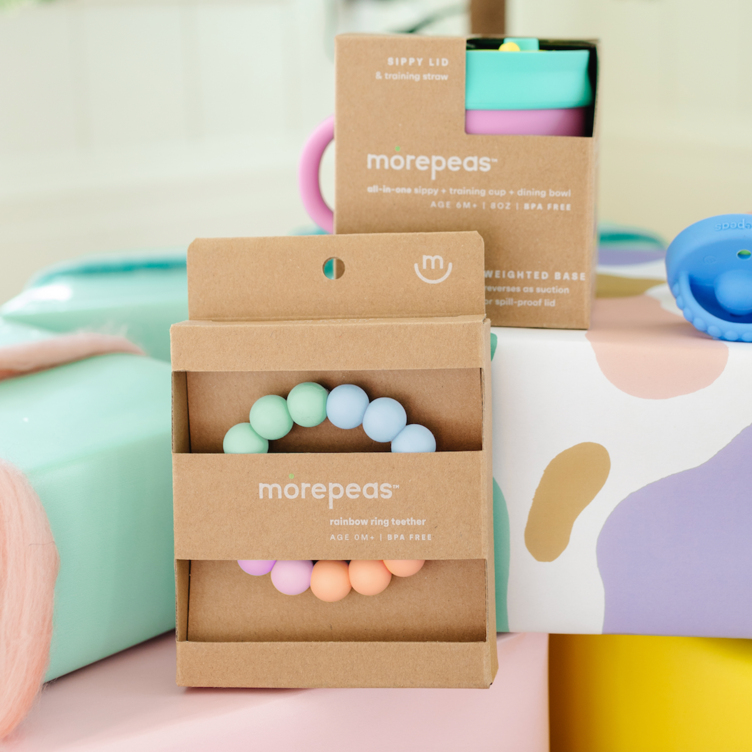Rainbow Ring Teether Pacifiers & Teethers morepeas