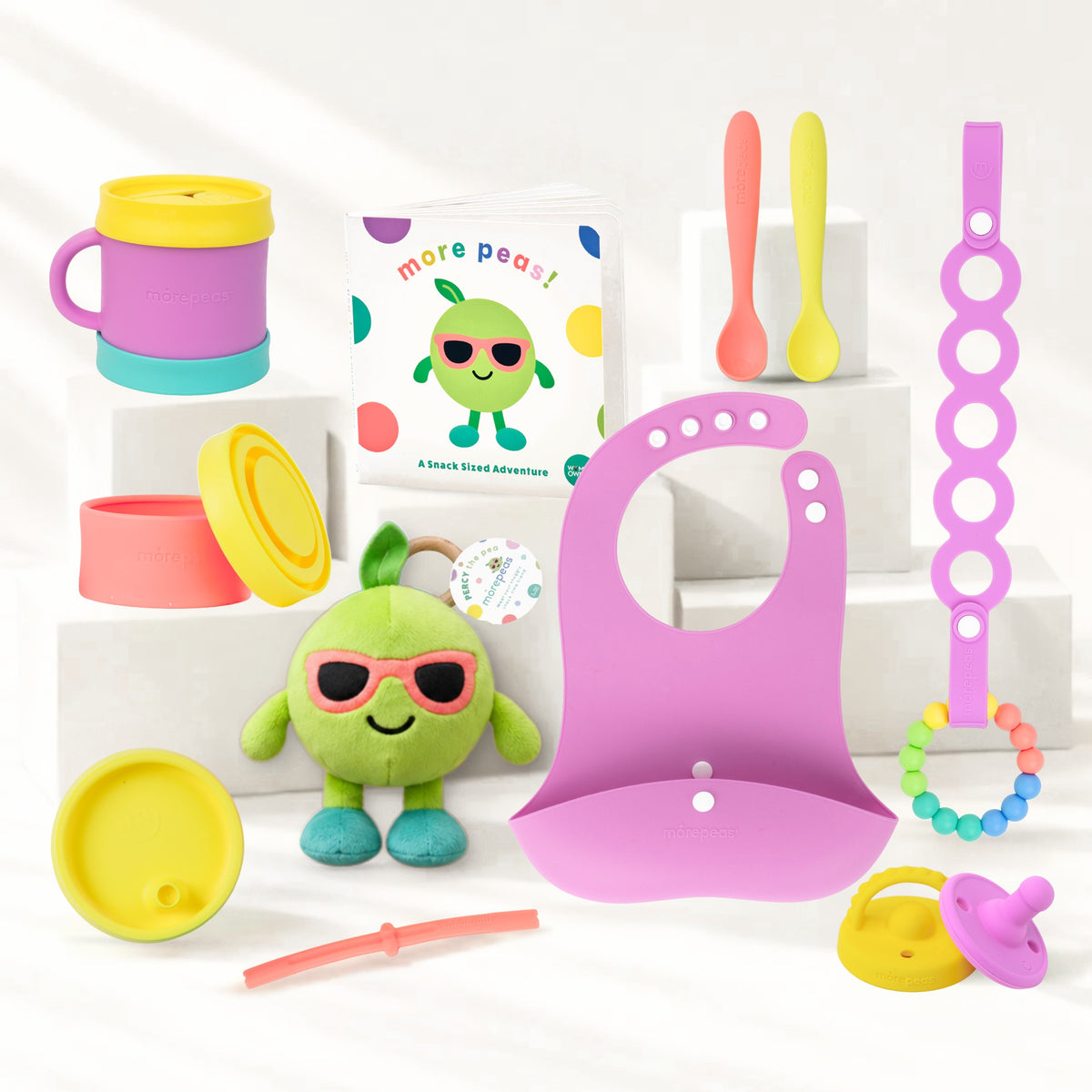 Morepeas Baby Shower Bundle in Grape: feeding, teething and on-the-go essentials #Color_Grape