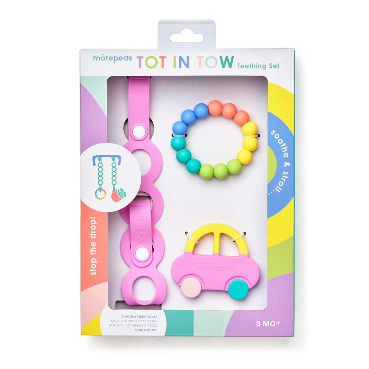 Morepeas Tot in Tow Teething Set in Grape in its gift box #Color_Grape